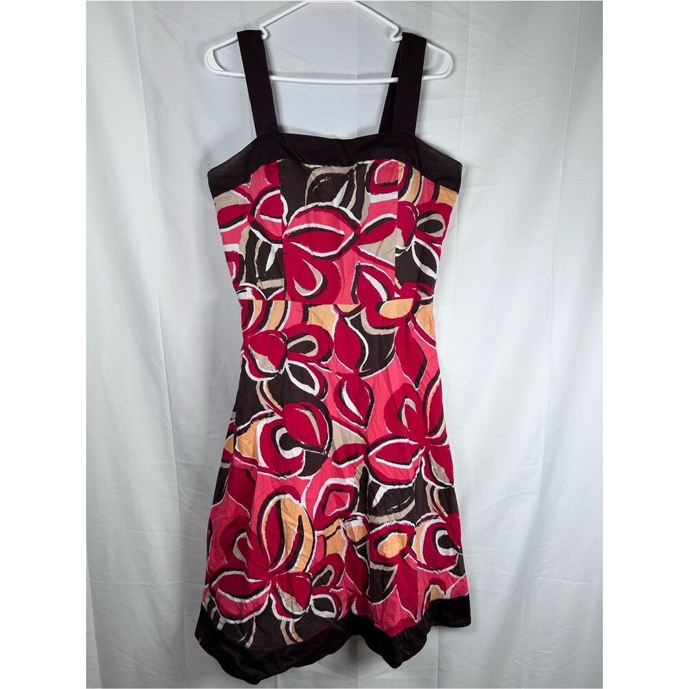 R&K Originals Fit & Flare Midi Dress Women’s Size 14 Brown Red A-Line Pin-Up